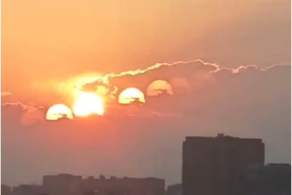 Cidade Chinesa Registra Fenômeno Raro com '7 Sóis' no Céu; Entenda a Explicação Científica