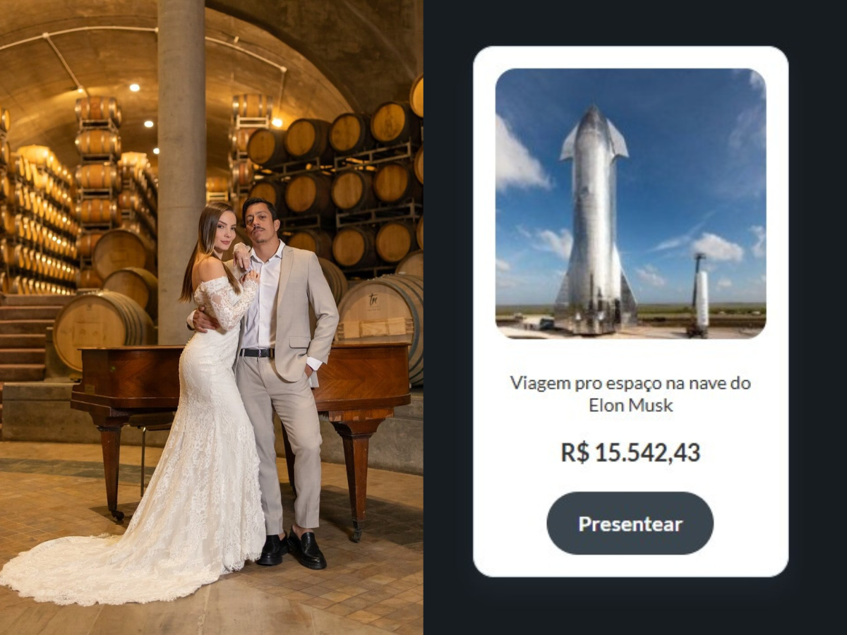 Viagem para o espaço e gasolina: a lista de presentes inusitada do casamento de Renato Albani