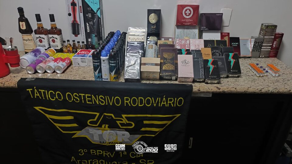 TOR intercepta contrabando de medicamentos, eletrônicos e bebidas em rodovia de Pirangi