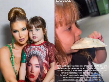 Chocolate e enxaqueca: a condição de Virginia Fonseca e sua filha, Maria Alice