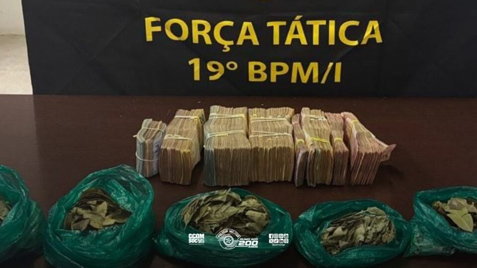 Força Tática apreende dinheiro e folhas de coca após abordar estrangeiros em Santa Bárbara d'Oeste