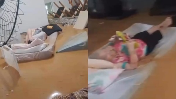 Idosos flutuam em colchões após inundação tomar abrigo em Minas Gerais; vídeo