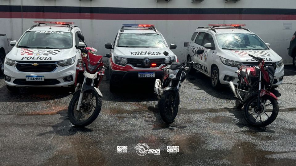 Polícia militar captura trio por roubo de motos em Campinas