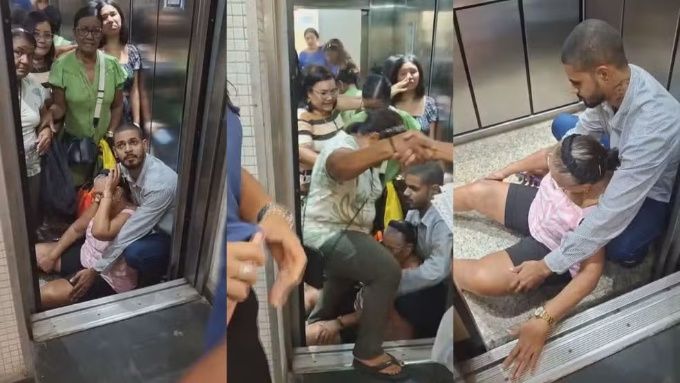 Elevador despenca nove andares em prédio comercial e deixa grávida e idosa feridas