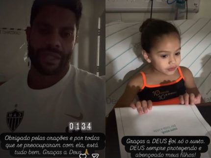 Filha do jogador Hulk é hospitalizada após grave reação alérgica