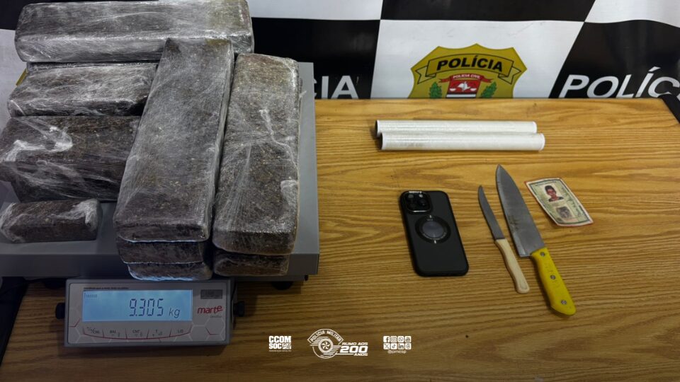 Homem detido com quase 10 kg de maconha em Taquaritinga após denúncia