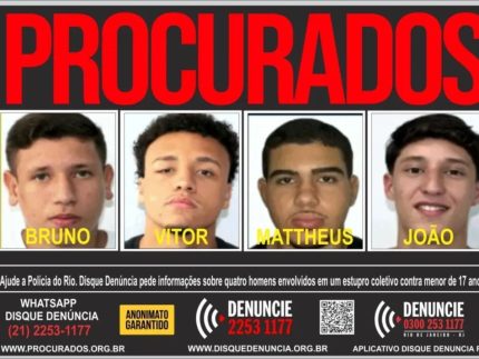 Polícia do RJ busca quatro rapazes suspeitos de estupro coletivo contra adolescente