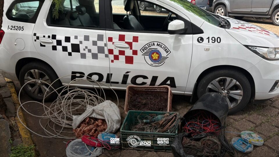 Polícia Militar localiza suspeitos e recupera fiação furtada de ETEC em Adamantina