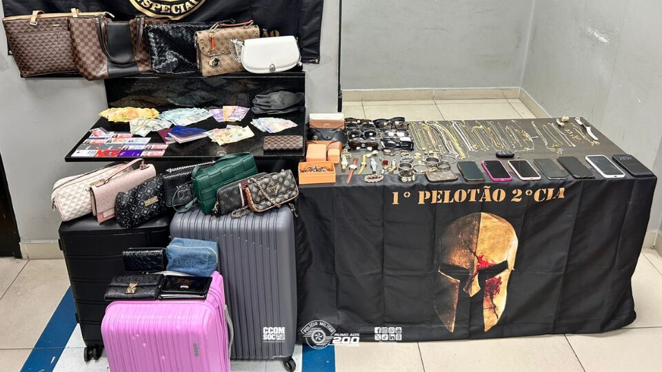 Polícia militar detém três mulheres e recupera bens furtados estimados em R$ 100 mil