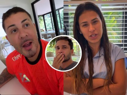 Simone observa a felicidade de Carlinhos com Lucas Guimarães em sua residência