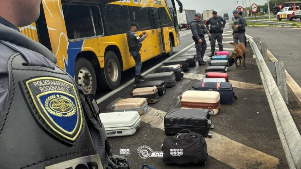 TOR e BAEP conduzem operação contra o tráfico de drogas em ônibus interestaduais em Jundiaí, SP