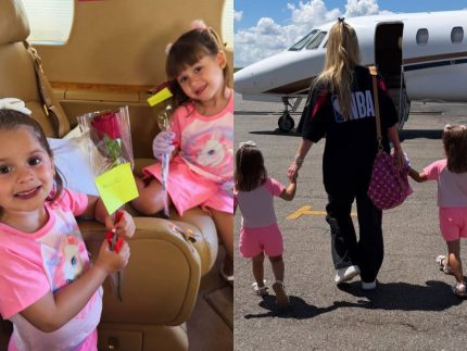 Virginia utiliza jatinho de Zé Felipe, recebe flores e expressa gratidão