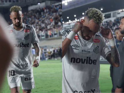 Neymar se irrita e esclarece gesto com a mão na orelha ao sair de campo