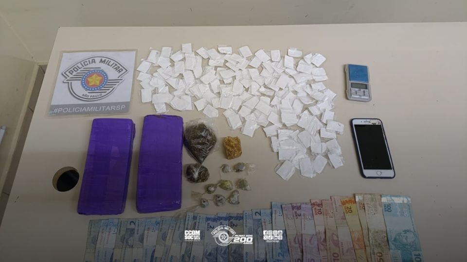 Indivíduo detido por comércio de entorpecentes em Cerqueira César/SP