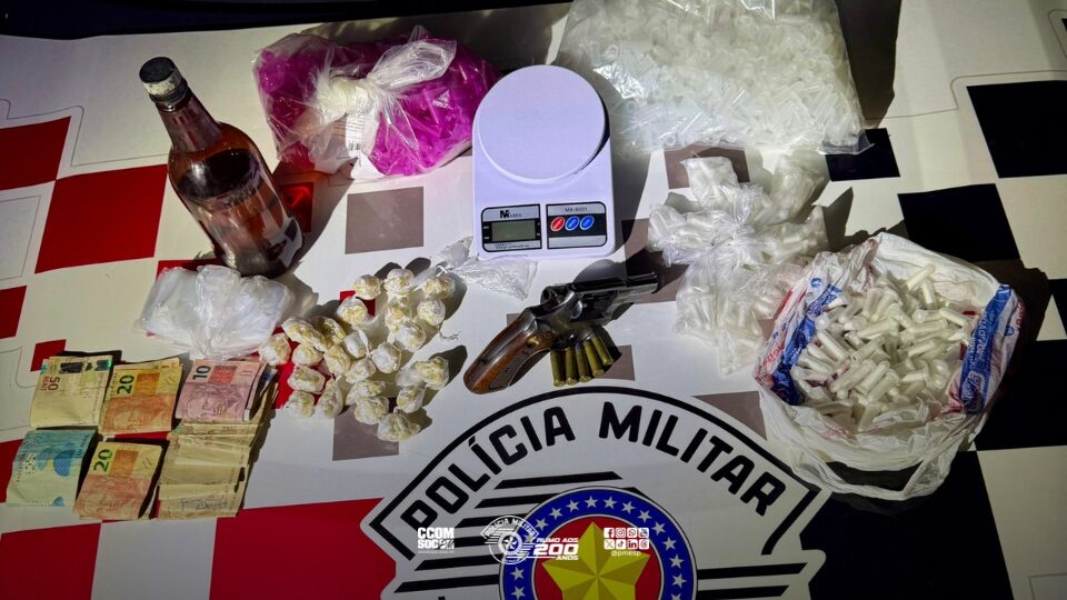 Polícia Militar de Jacareí prende suspeito por posse ilegal de arma e tráfico de drogas