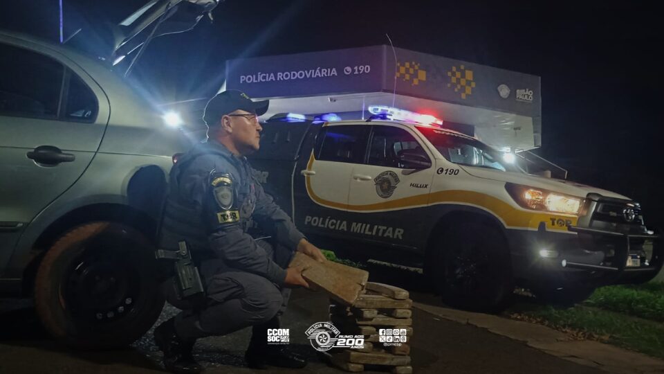 Polícia Militar Rodoviária apreende cerca de 15 quilos de maconha em pedágio de Palmital