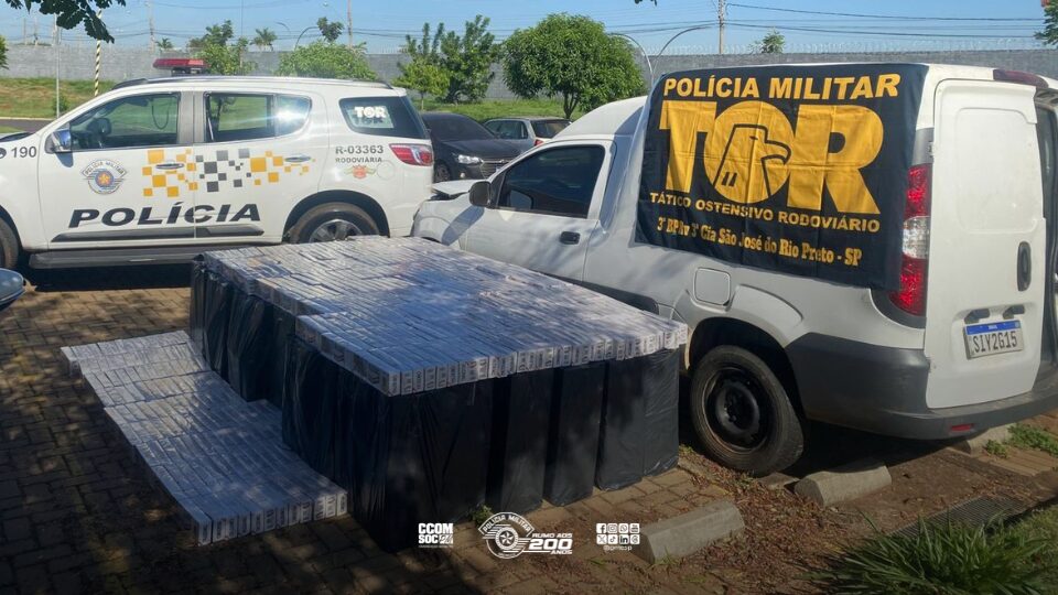Polícia Rodoviária detém homem com carro clonado e apreende grande carga de cigarros ilegais em Neves Paulista/SP