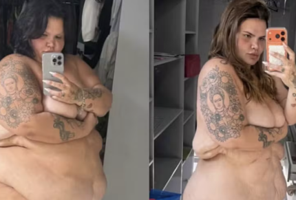 Thais Carla se emociona ao comemorar um ano de bariátrica e a eliminação de 100 quilos