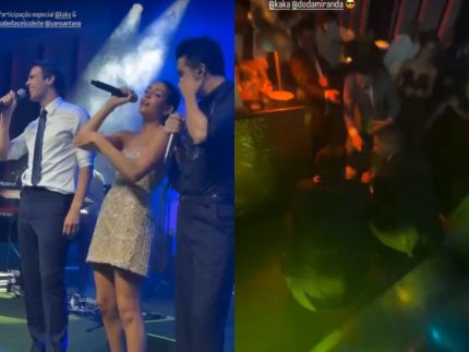 Kaká surpreende em festa da filha ao cantar com Luan Santana e dançar até o chão