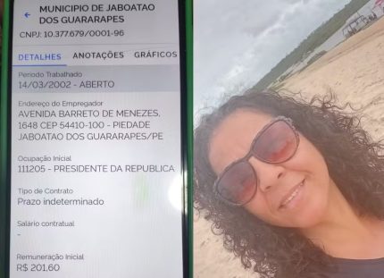 Mulher descobre registro como presidente da República ao buscar emprego em Pernambuco