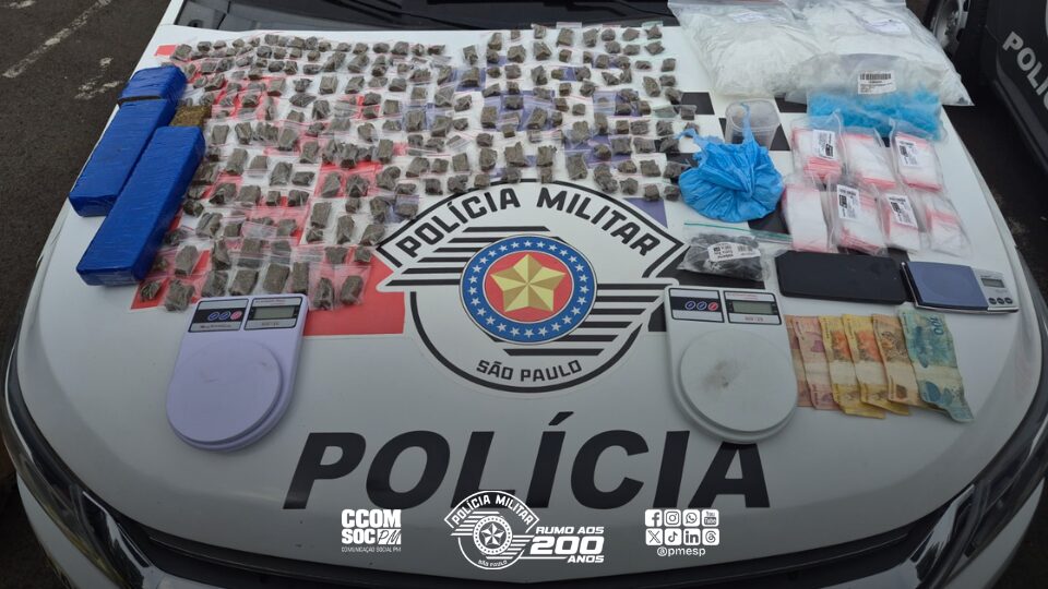 Polícia Militar de Rio Claro apreende grande quantidade de entorpecentes e prende traficante