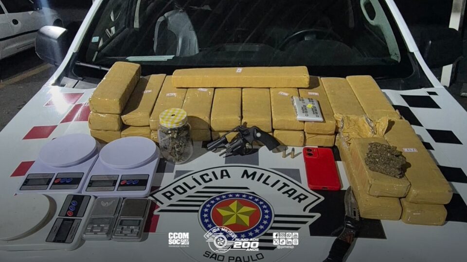 Polícia Militar detém indivíduo por tráfico de drogas e posse ilegal de arma em Pindamonhangaba