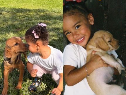 Bruna Biancardi compartilha evolução de Mavie com foto antiga ao lado do cachorro da família