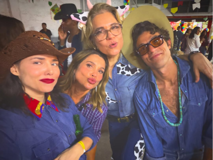 Leticia Colin celebra Festa Junina com o elenco de 
