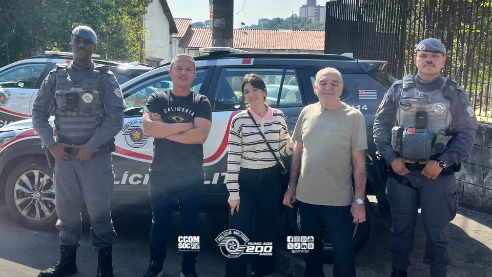 Polícia Militar localiza idoso desaparecido e o reencontra com a família na Zona Sul da Capital