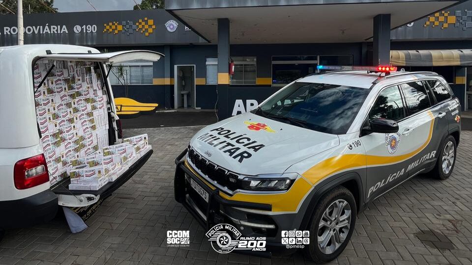 TOR apreende 15 mil maços de cigarros contrabandeados em rodovia no interior de São Paulo.