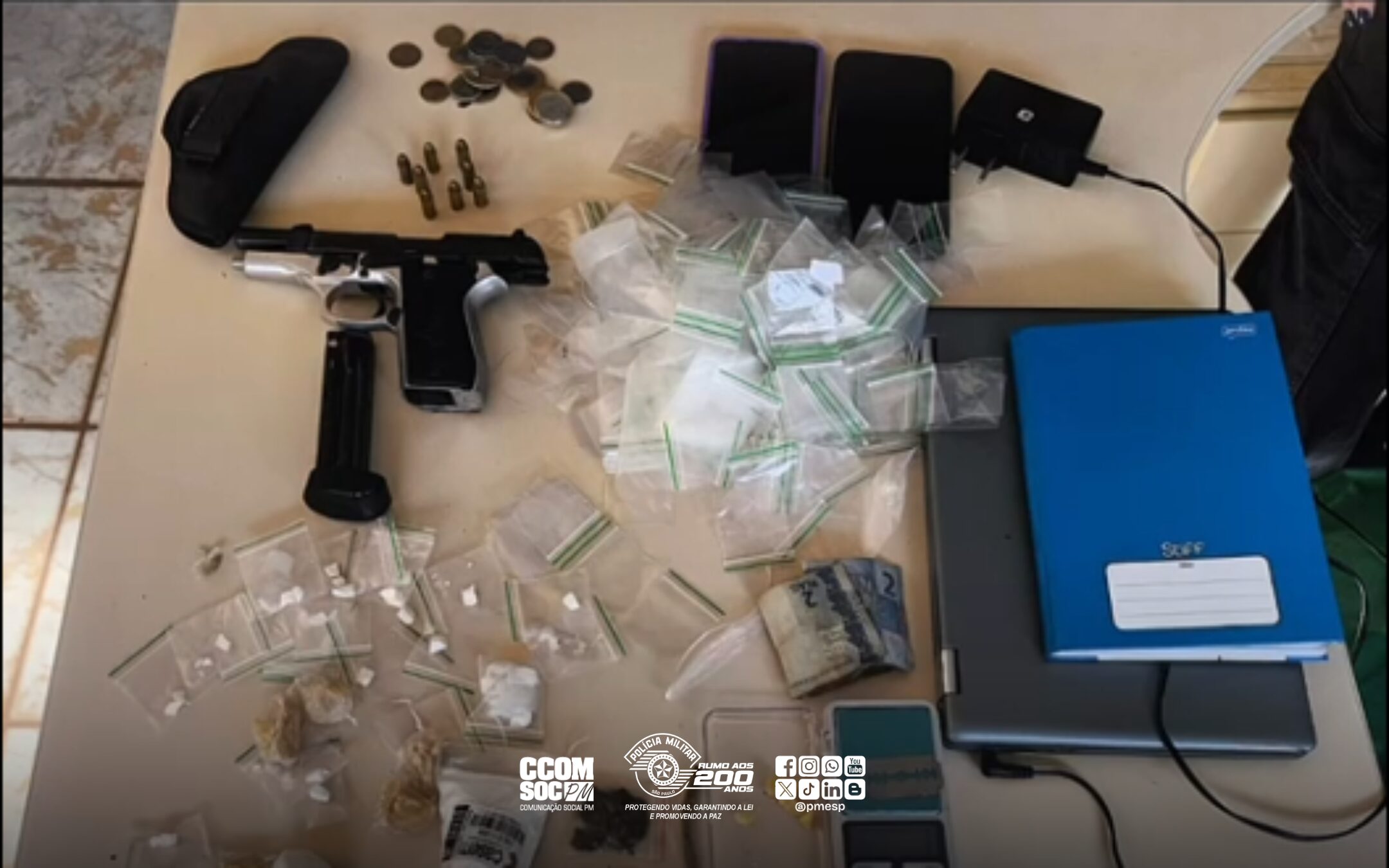 Ação integrada entre PMESP e PMMG prende três adultos e apreende um adolescente em Igarapava