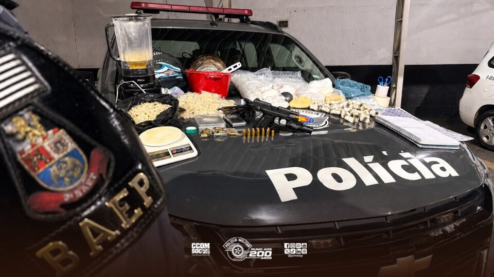 BAEP prende traficante com mais de 5 kg de cocaína e arma de fogo em Pindamonhangaba