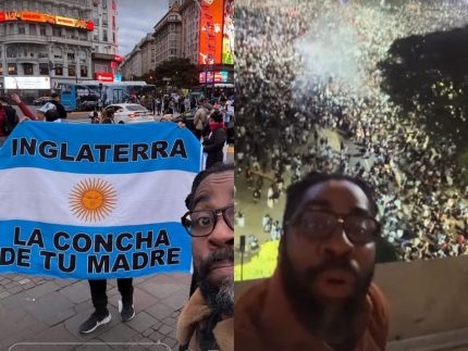 Em Buenos Aires, Lázaro Ramos registra festa após virada da Argentina contra Inglaterra