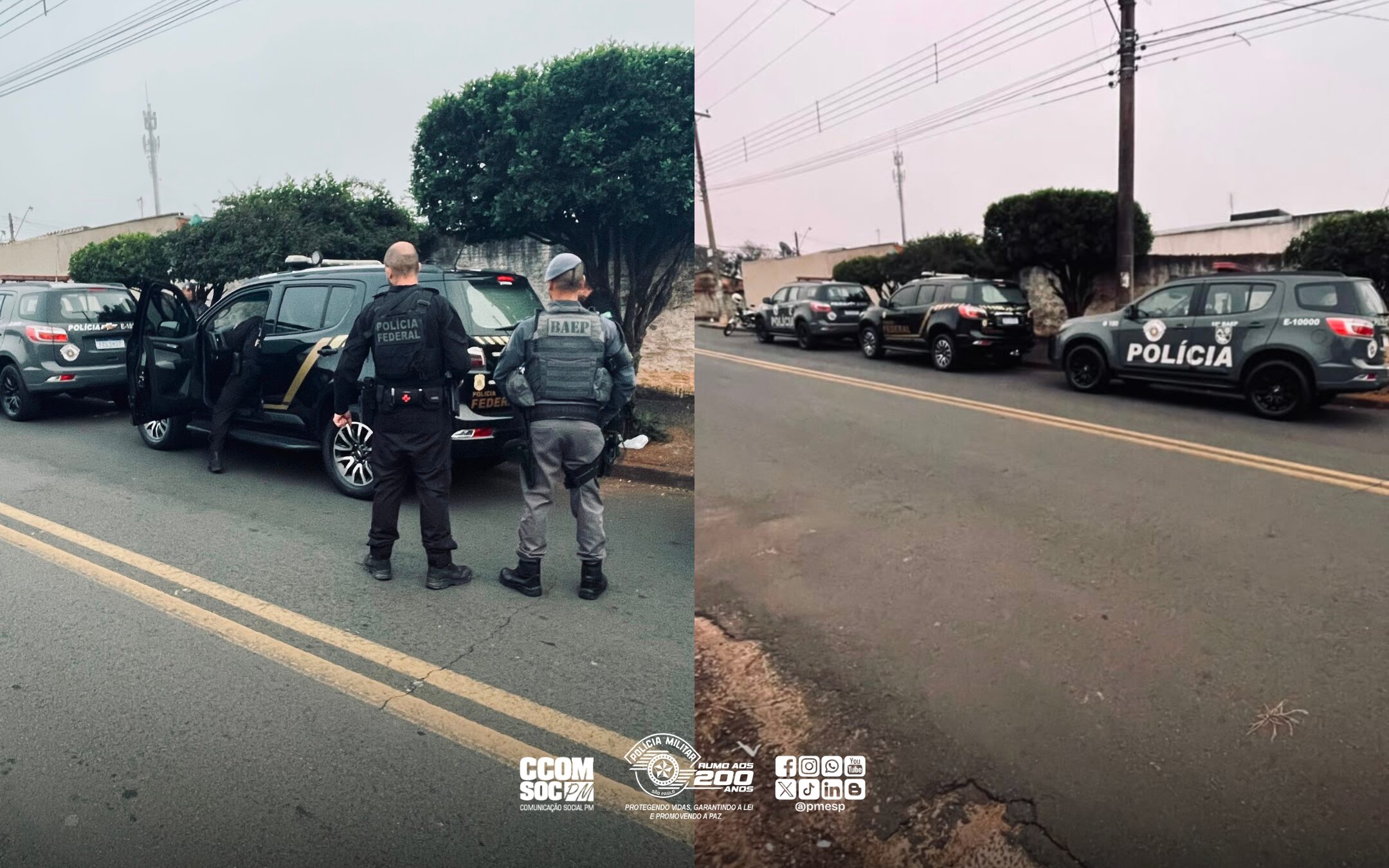 PM apoia PF em operação contra organização criminosa no interior de São Paulo