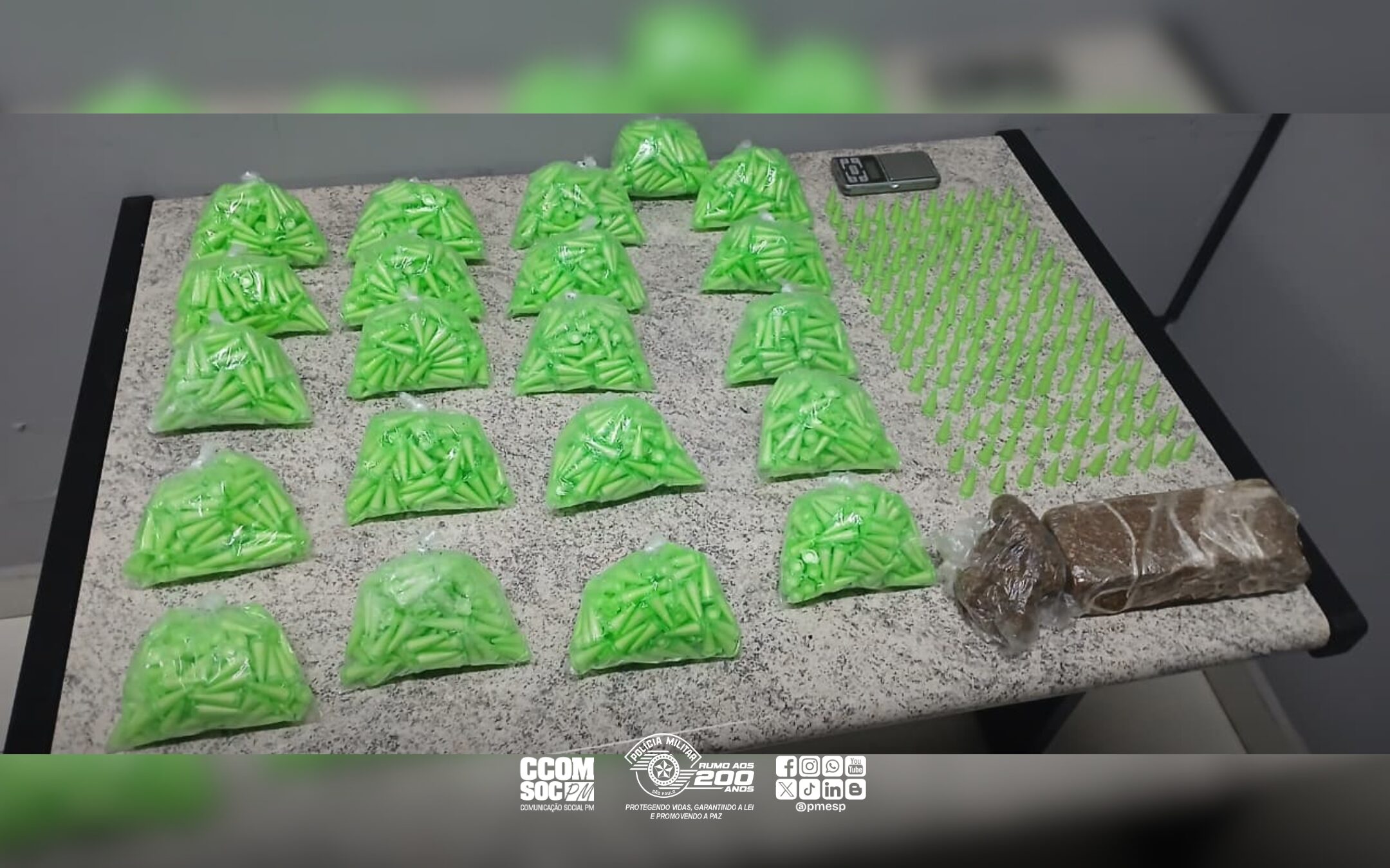 PM apreende mais de 3 mil porções de cocaína e detém traficante em Bauru