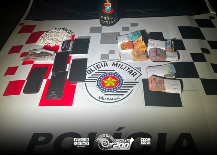 Polícia Militar prende quatro pessoas e apreende adolescente por tráfico de drogas em Limeira