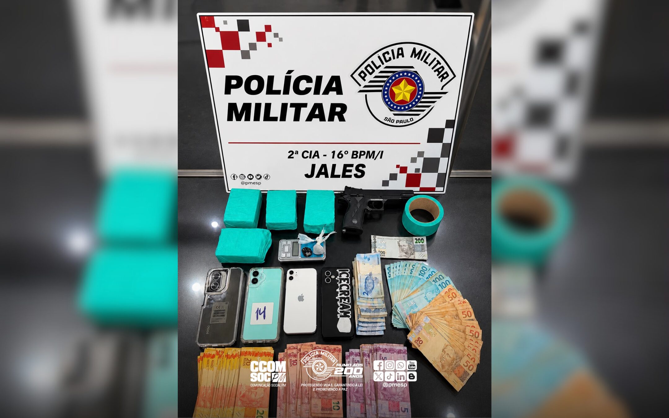 Traficante é preso com drogas e mais de R$ 5,8 mil em dinheiro no interior de SP