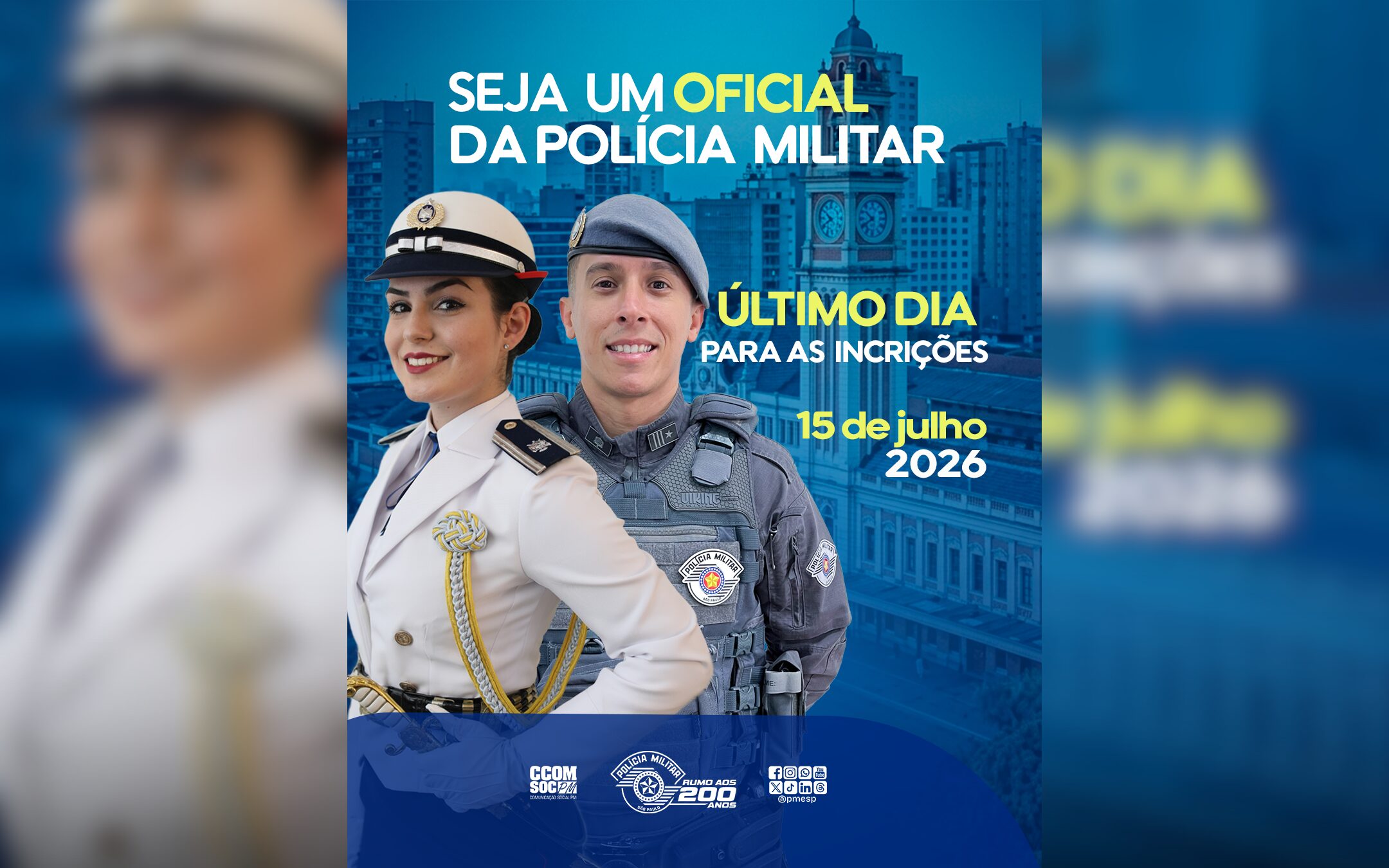 Últimos dias: inscrições para o concurso de Cadete da Polícia Militar terminam nesta quarta-feira (15)
