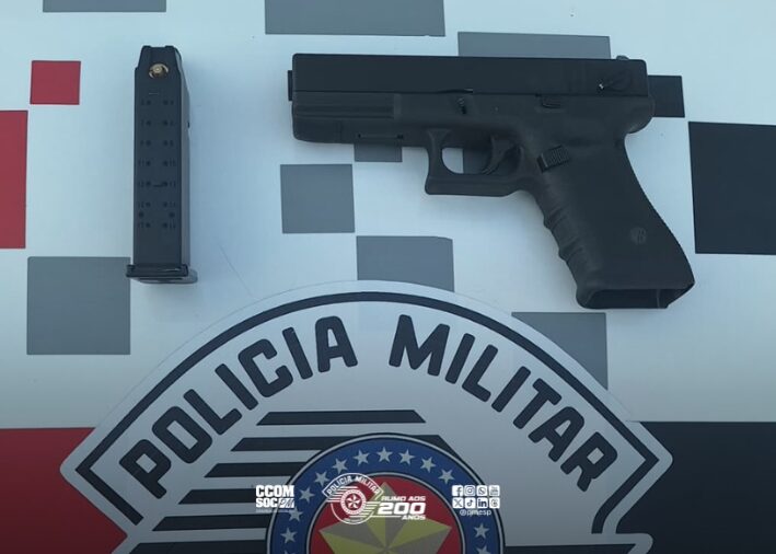 Atendimento a ocorrência de violência doméstica termina com apreensão de simulacro em Barueris  