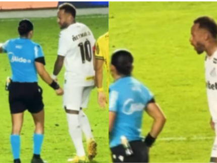 Leitura labial aponta Neymar xingando árbitra durante empate do Santos com o Mirassol; veja