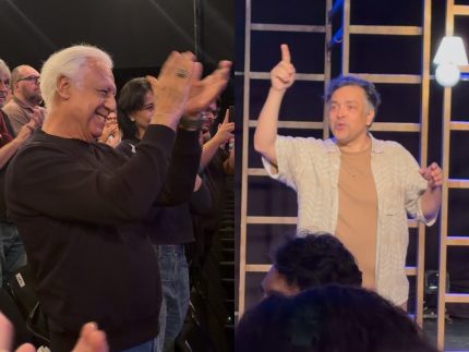 Antônio Fagundes prestigia Rodrigo Fagundes no teatro e emociona ator de “Quem Ama Cuida”