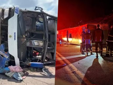 Ônibus tomba na BR-262 e deixa três mortos e 45 feridos no Espírito Santo