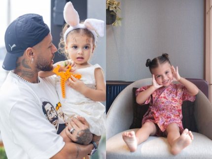 Tal pai, tal filha! Neymar mostra Helena fazendo careta que é sua marca registrada