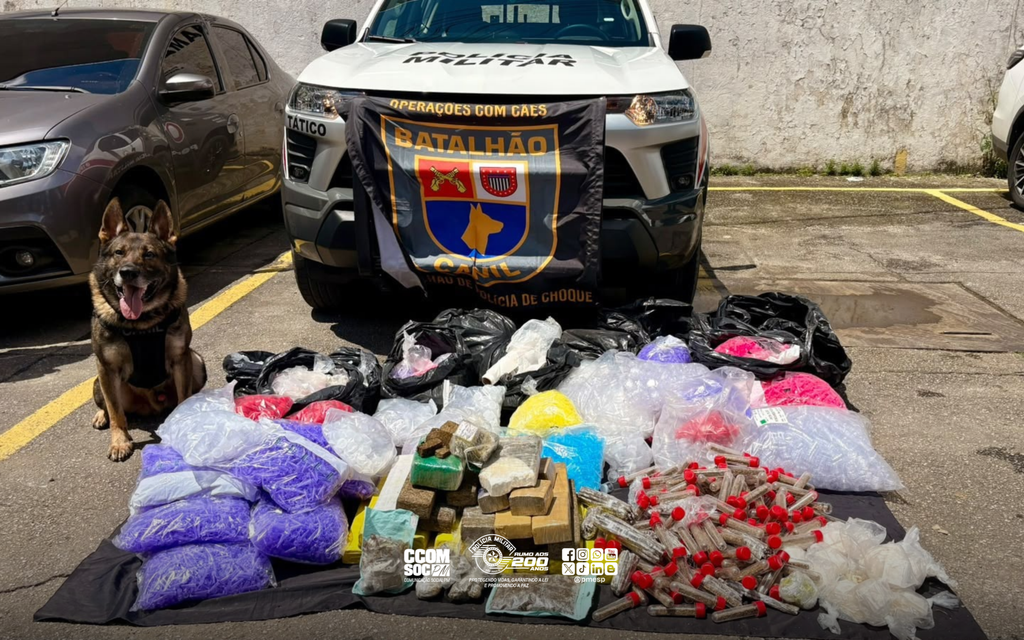 Cão Odin fareja 18,9 kg de maconha em local desabitado na Zona Leste de SP