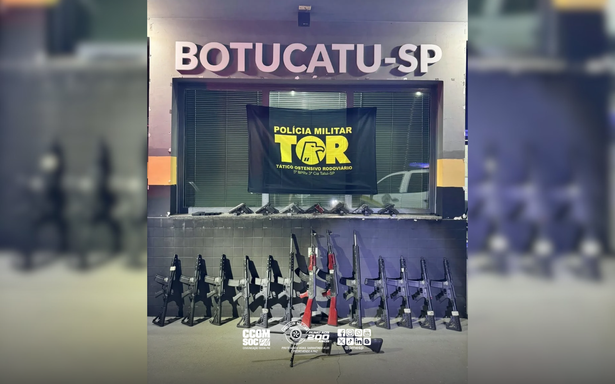 Dupla é presa com 14 fuzis escondidos nas portas de carro em Itatinga