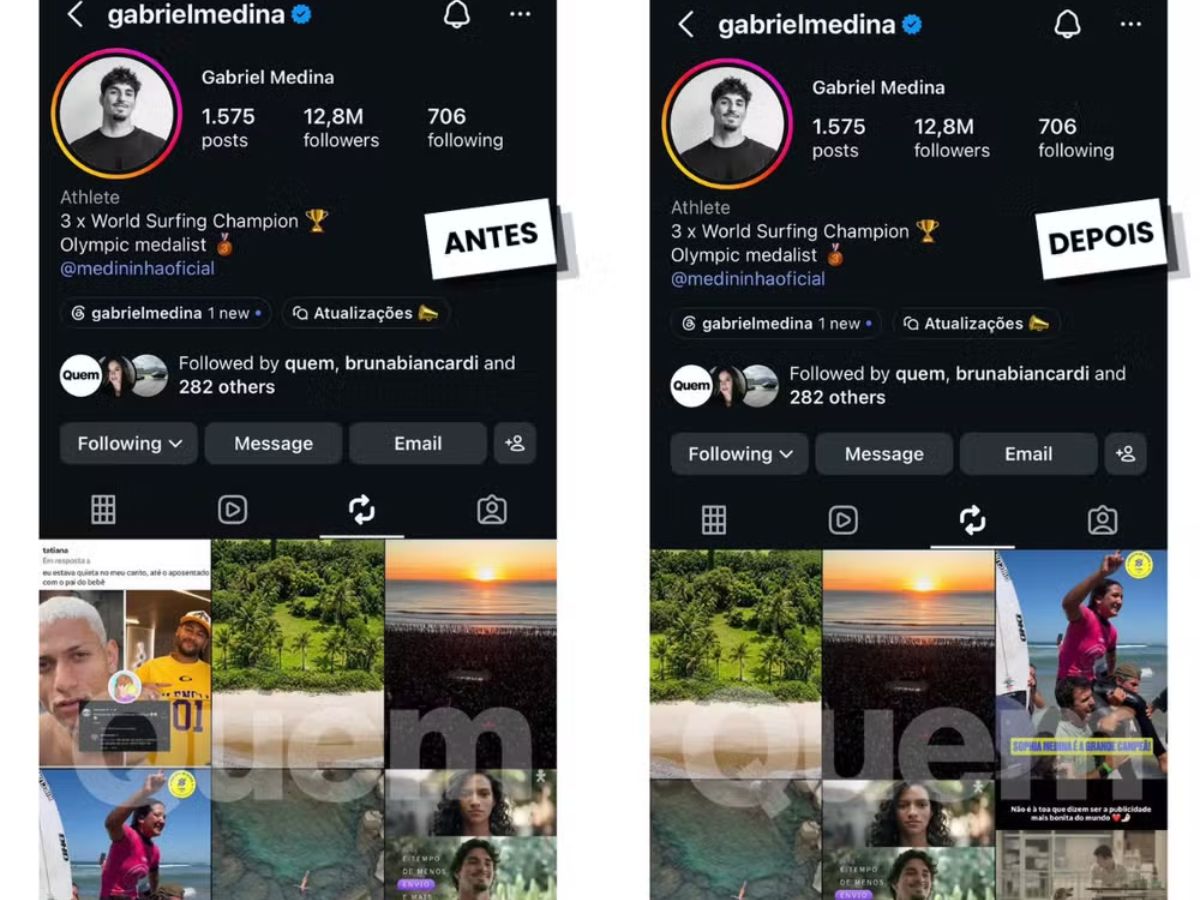 Gabriel Medina compartilha postagem que chama Neymar de “aposentado” e gera polêmica