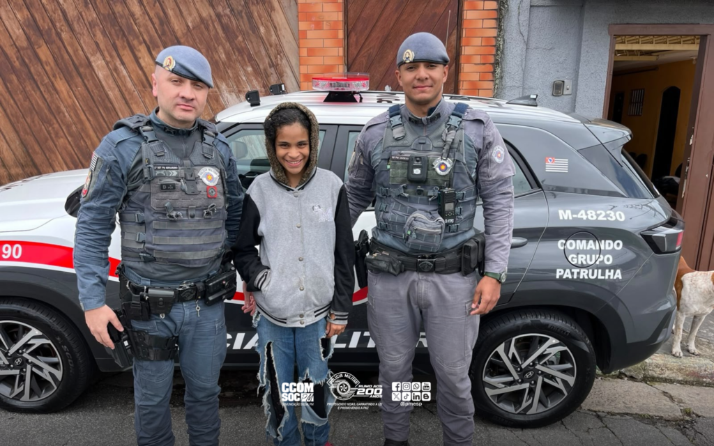 PM ajuda menina de 12 anos que estava perdida a encontrar a mãe na Zona Leste de SP