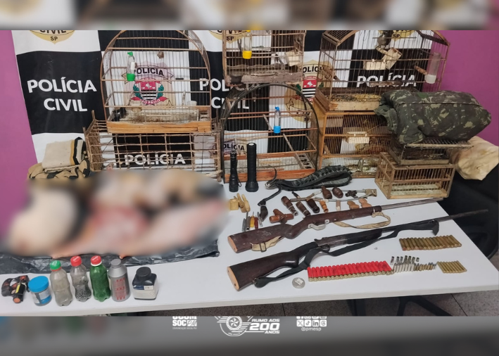 Polícia Ambiental apreende armas e carne de caça em Jacupiranga