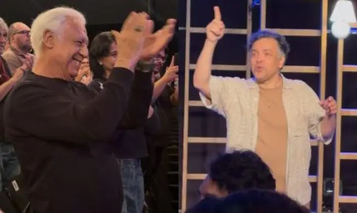 Antônio Fagundes prestigia Rodrigo Fagundes no teatro e emociona ator de “Quem Ama Cuida”