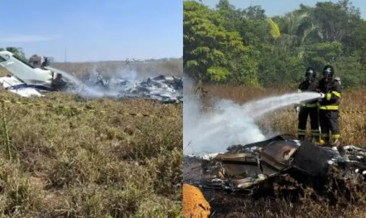 Avião de pequeno porte cai em área rural de MT e deixa três mortos